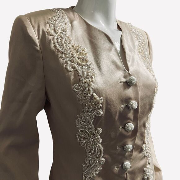 Alfred Angelo Cream Pearl Dressy Blazer size 10 - Picture 1 of 12